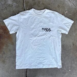 Purple White Graphic Crewneck Tee